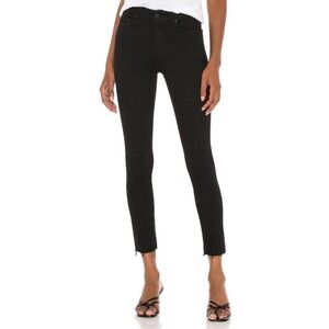 MOTHER HW Looker Ankle Fray Jeans in Black, sz. 30